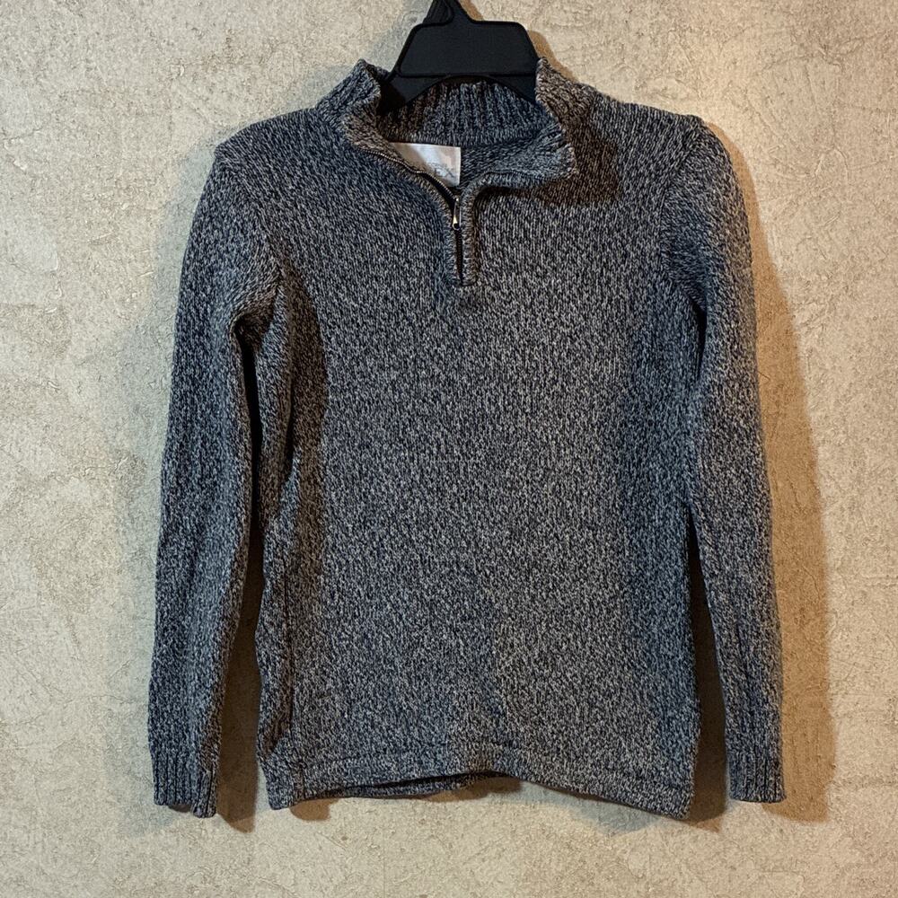 Vintage Casual Corner Annex Salt and Pepper Knit Sweater Zip S 100% Cotton Korea